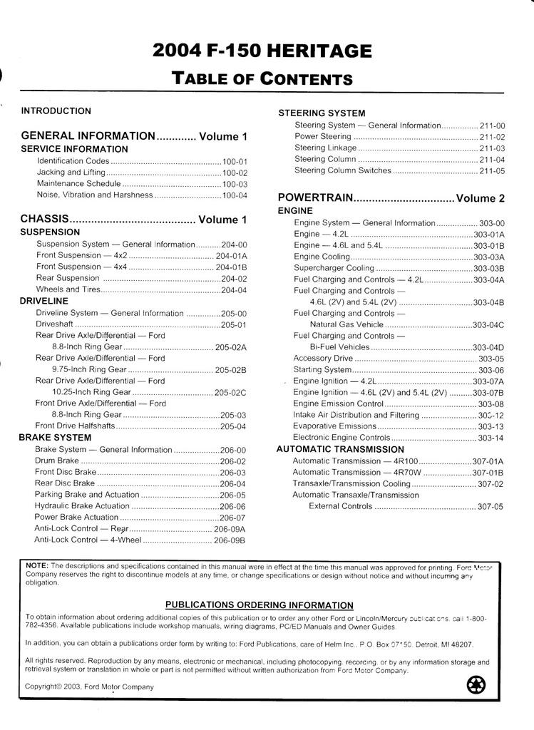 2004 Ford F-150 Heritage Pickup Original Factory OEM Shop Service Repair Workshop Manual Set