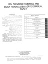 1994 Buick Roadmaster Chevrolet Caprice Factory OEM Shop Service Repair Manual