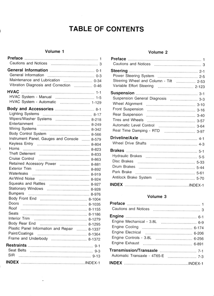 1998 Bonneville/Eighty-Eight/LSS/Regency/Le Sabre GM H Platform Factory Shop Service Repair Manual 2 Vol Set (copy)
