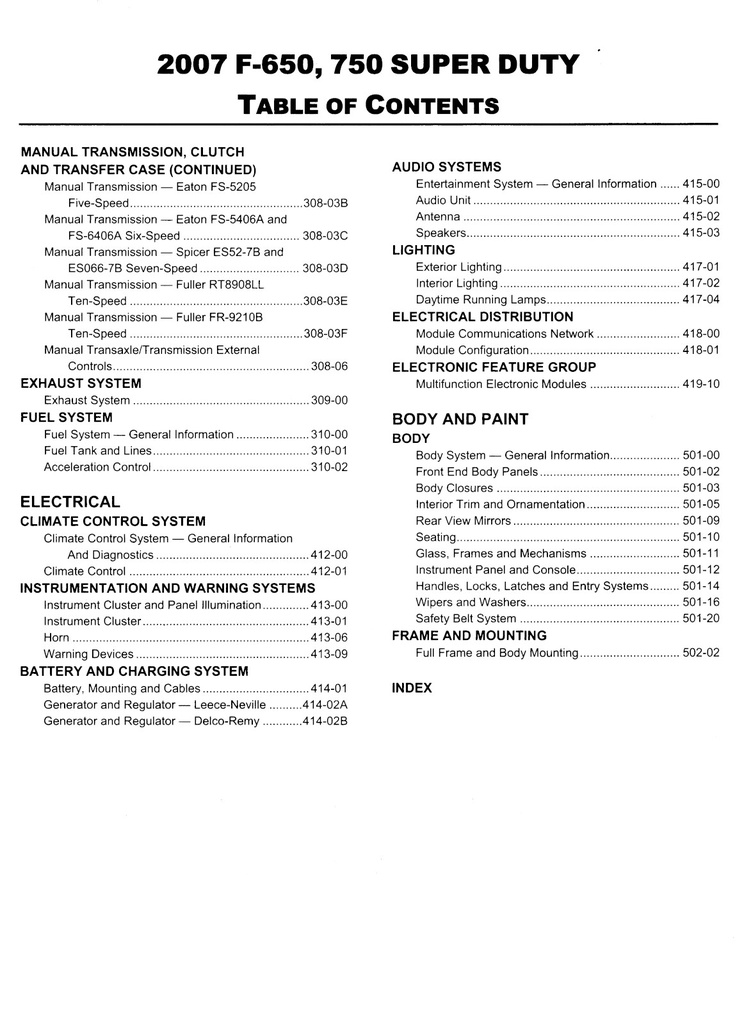 2007 Ford F-650 and F-750 Super Duty Truck Original OEM Factory Shop Service Repair Workshop Manual