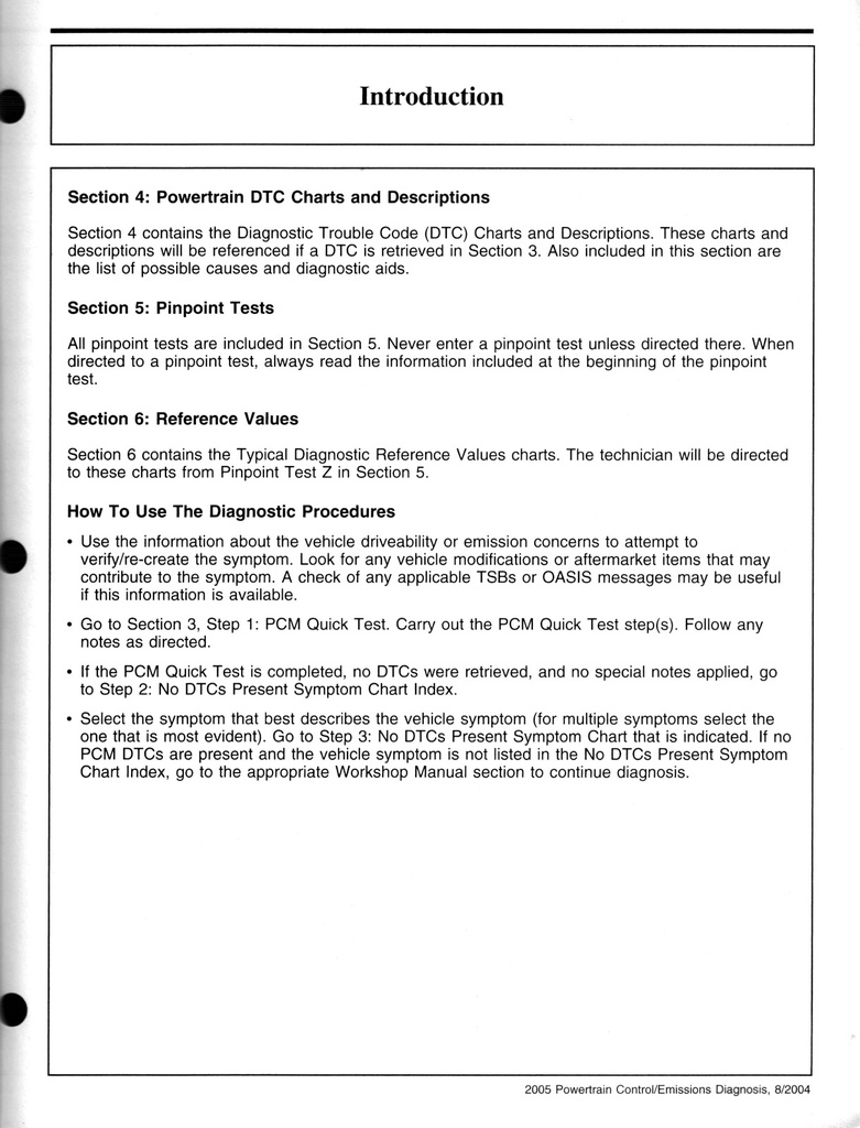 2005 Ford Car/Truck Powertrain Control/Emissions Diagnosis Service Manual
