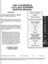 1992 Oldsmobile Cutlass Supreme OEM Shop Service Repair Manual