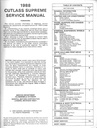 1988 Oldsmobile Cutlass Supreme OEM Shop Service Repair Manual