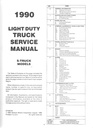 1990 Chevrolet Light Duty Truck S-10 S Series Models Pickup Blazer Shop Repair Service Manual