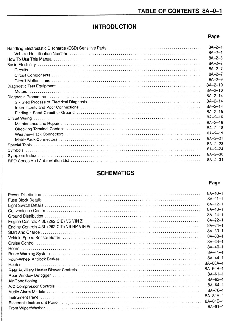 1994 Chevrolet/GMC Astro and Safari M/L Van Service Shop Manual