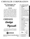 1977 Chrysler/Plymouth/Dodge Shop Repair Service Manual Set Charger SE/Volaré/Fury/Crestwood/New Yorker etc.