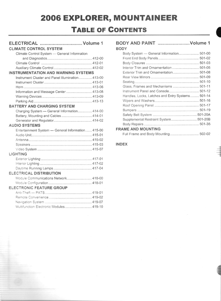2006 Ford Explorer and Mercury Mountaineer Original OEM Factory Shop Service Workshop Manual