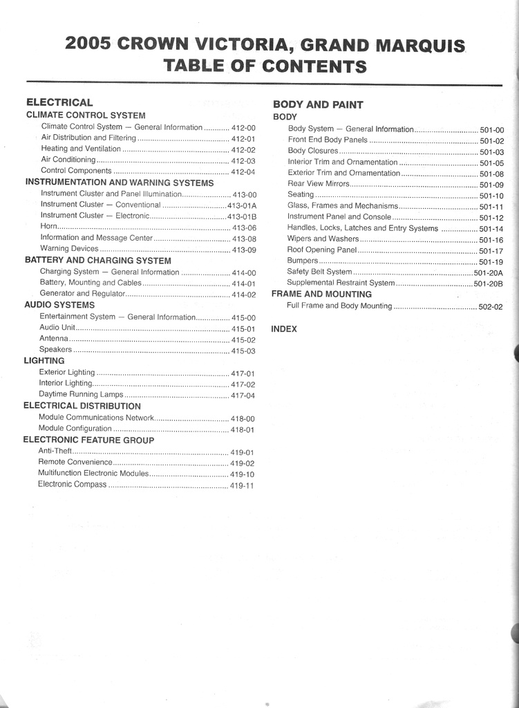 2005 Ford Crown Victoria and Mercury Grand Marquis Original OEM Factory Shop Repair Service Workshop Manual