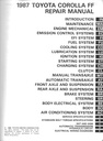 1987 Toyota Corolla FF FX-16 AE82 OEM Shop Service Repair Manual