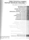 1990 Toyota Camry OEM Shop Service Repair Manual 2 Vol Set