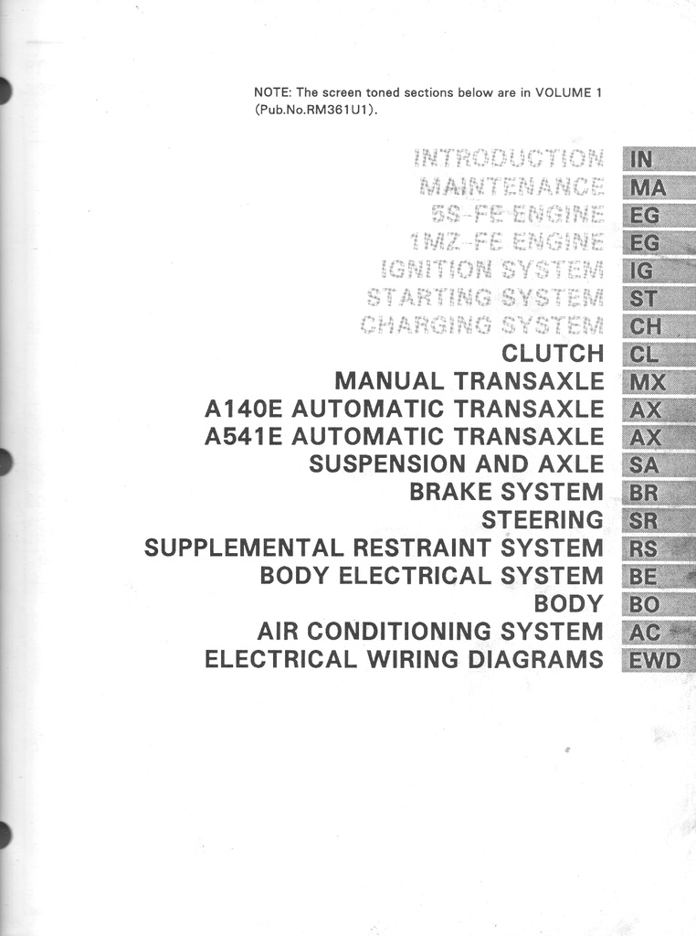 1994 Toyota Camry OEM Shop Service Repair Manual 2 Vol Set