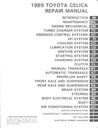 1989 Toyota Celica OEM Shop Service Repair Manual