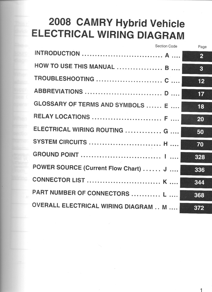 2008 Toyota Camry Hybrid OEM Shop Service Repair Electrical Wiring Diagram Manual