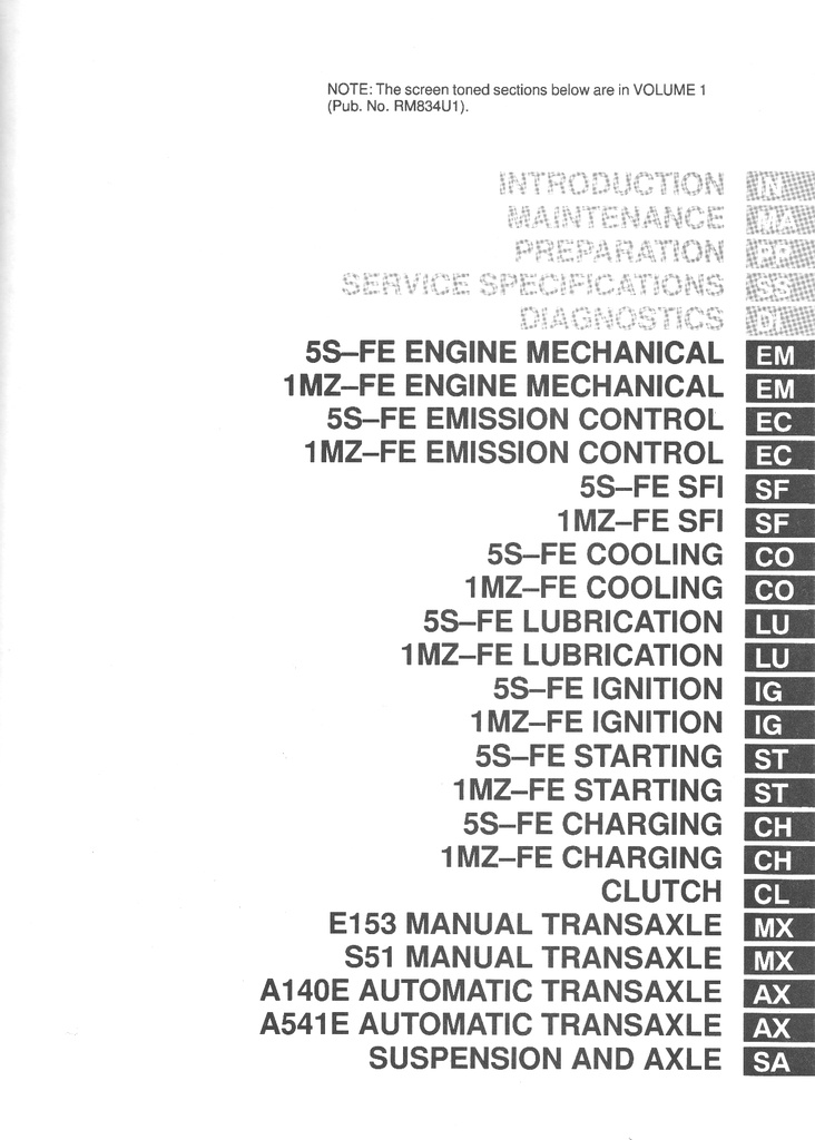 2001 Toyota Camry Solara OEM Shop Service Repair Manual 2 Vol Set