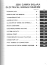 2008 Toyota Camry Solara OEM Shop Service Repair Electrical Wiring Diagram Manual
