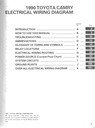 1990 Toyota Camry OEM Shop Service Repair Electrical Wiring Diagram Manual