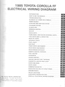 1985 Toyota Corolla FF OEM Shop Service Repair Electrical Wiring Diagram Manual