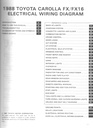 1988 Toyota Corolla FX/FX-16 OEM Shop Service Repair Electrical Wiring Diagram Manual