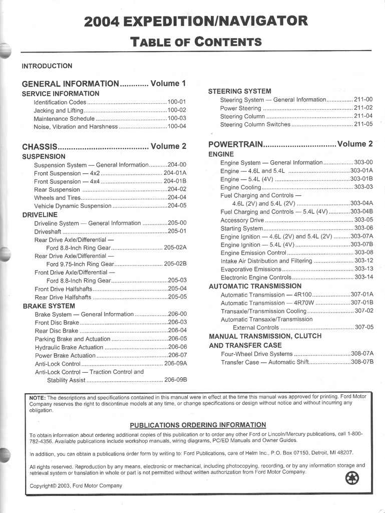 2004 Ford Expedition and Lincoln Navigator Workshop Manual Complete Set