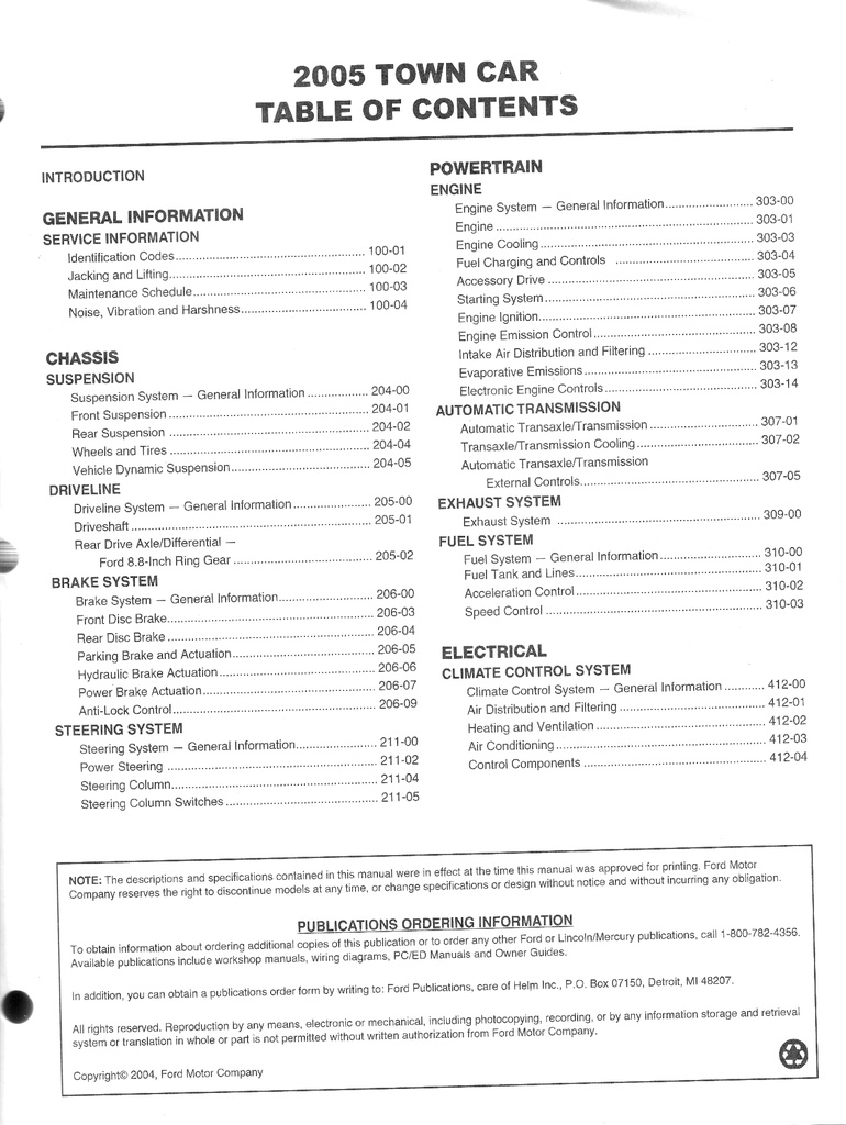 2006 Ford Lincoln Town Car Original OEM Factory Shop Repair Service Workshop Manual