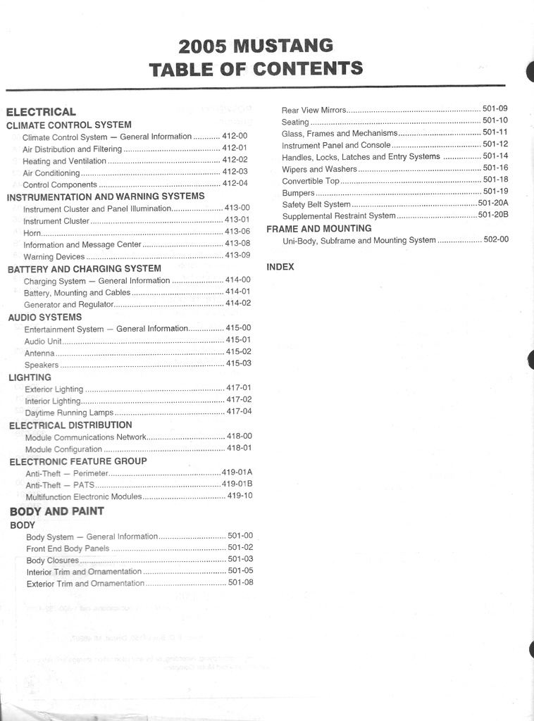 2005 Ford Mustang Original OEM Factory Shop Repair Service Workshop Manual