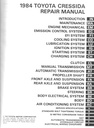 1984 Toyota Cressida OEM Shop Service Repair Manual