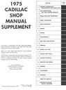 1975 Cadillac Shop Service Repair Manual Supplement