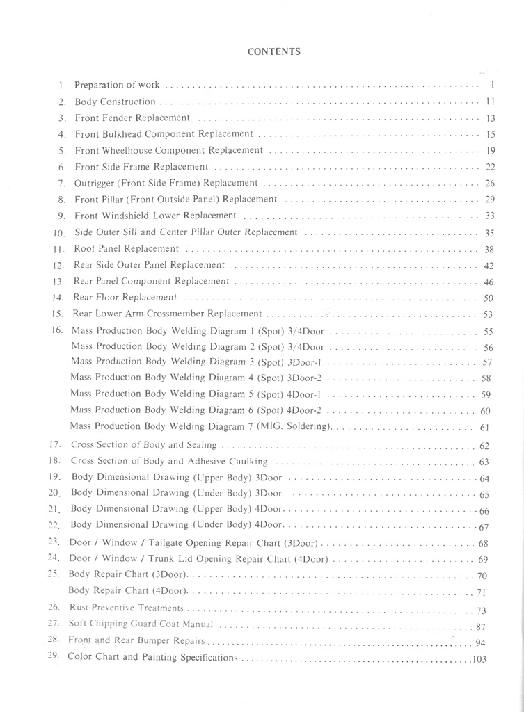 1988 Honda Civic Body Repair Service Manual BRM