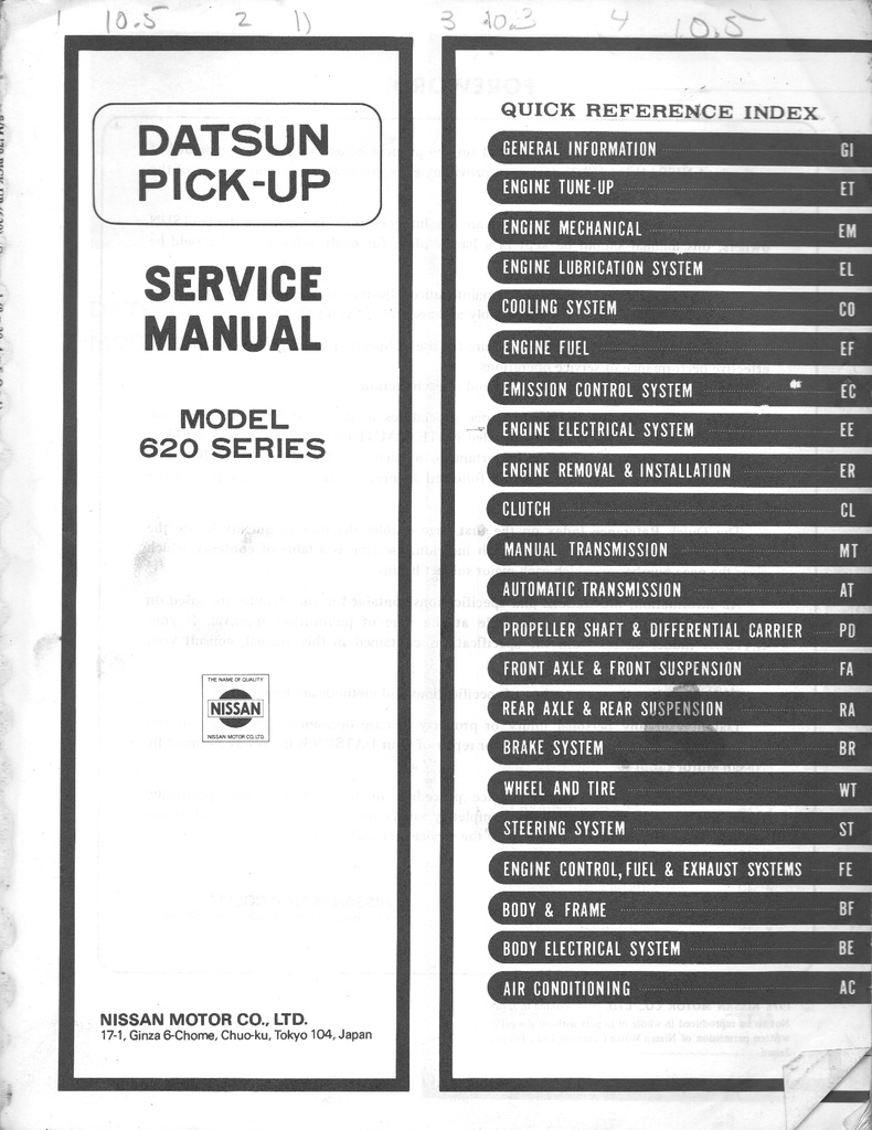 1979 Datsun Pickup Shop Repair Service Manual