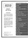 1982 Nissan/Datsun Pickup Shop Repair Service Manual