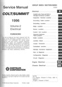 1996 Dodge/Plymouth/Eagle Colt/Summit Shop Maintenance Repair Service & Electrical Manual 2 Vol. Set