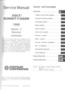 1996 Dodge/Plymouth/Eagle Colt/Summit Wagon Shop Maintenance Repair Service & Electrical Manual 2 Vol. Set