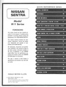 1985 Nissan Sentra Shop Repair Service Manual