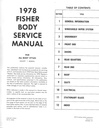 1978 Fisher Body Service Manual for all Chevrolet, Cadillac, Buick, Oldsmobile, Pontiac, and GMC Car Models