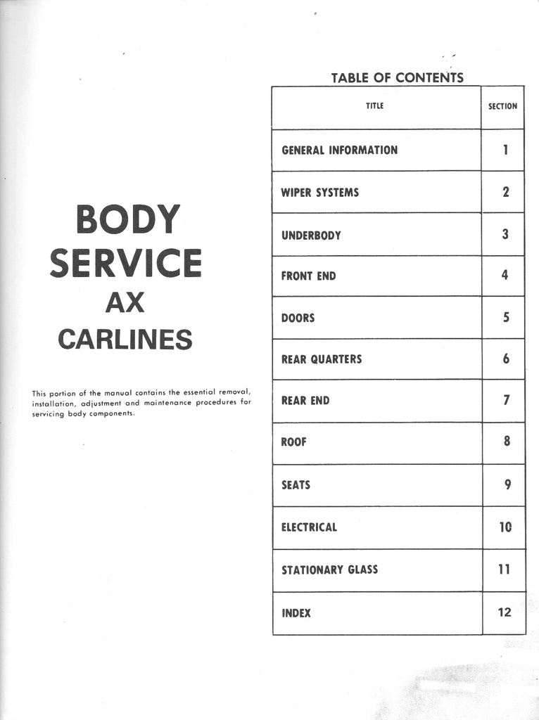 1983 Fisher Body Service Manual for Chevrolet, Cadillac, Buick, Oldsmobile, Pontiac, and GMC Car Models