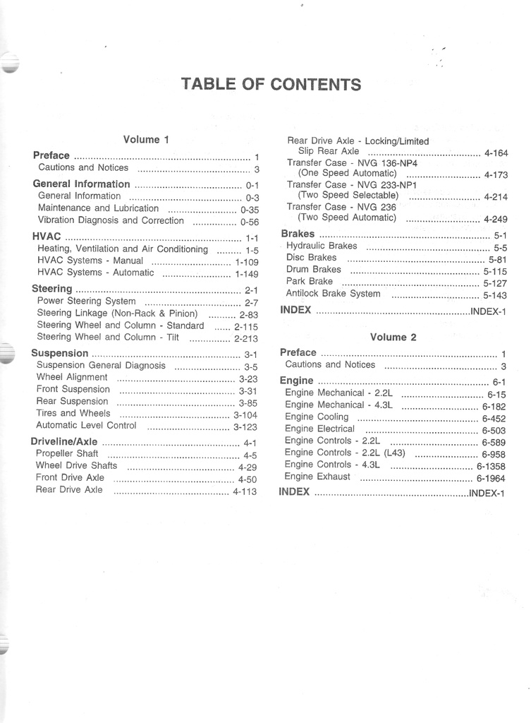 2000 Chevrolet/GMC/Oldsmobile Light Duty S/T Truck: S-10, Xtreme, Sonoma Pickup; Blazer, Jimmy, Envoy, Bravada SUVs Shop Repair Service Manual 3 Vol Set