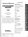 1992 Dodge/Plymouth/Eagle Colt Vista/Summit Wagon Shop Maintenance Repair Service & Electrical Manual 2 Vol. Set