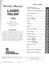 1992 Plymouth Laser Eagle Talon Shop Maintenance Repair Service & Electrical Manual 2 Vol. Set