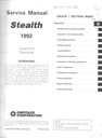 1992 Dodge Stealth Shop Maintenance Repair Service & Electrical Manual 2 Vol. Set