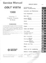 1988 Dodge/Plymouth Colt Vista Wagon Shop Maintenance Repair Service & Electrical Manual 2 Vol. Set