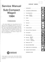 1984 Dodge/Plymouth Colt Vista Wagon Shop Maintenance Repair Service Manual