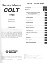 1988 Dodge/Plymouth Colt Shop Maintenance Repair Service & Electrical Manual 2 Vol. Set