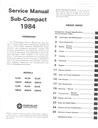 1984 Dodge/Plymouth Colt Shop Maintenance Repair Service Manual