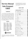 1983 Dodge/Plymouth Colt Shop Maintenance Repair Service Manual