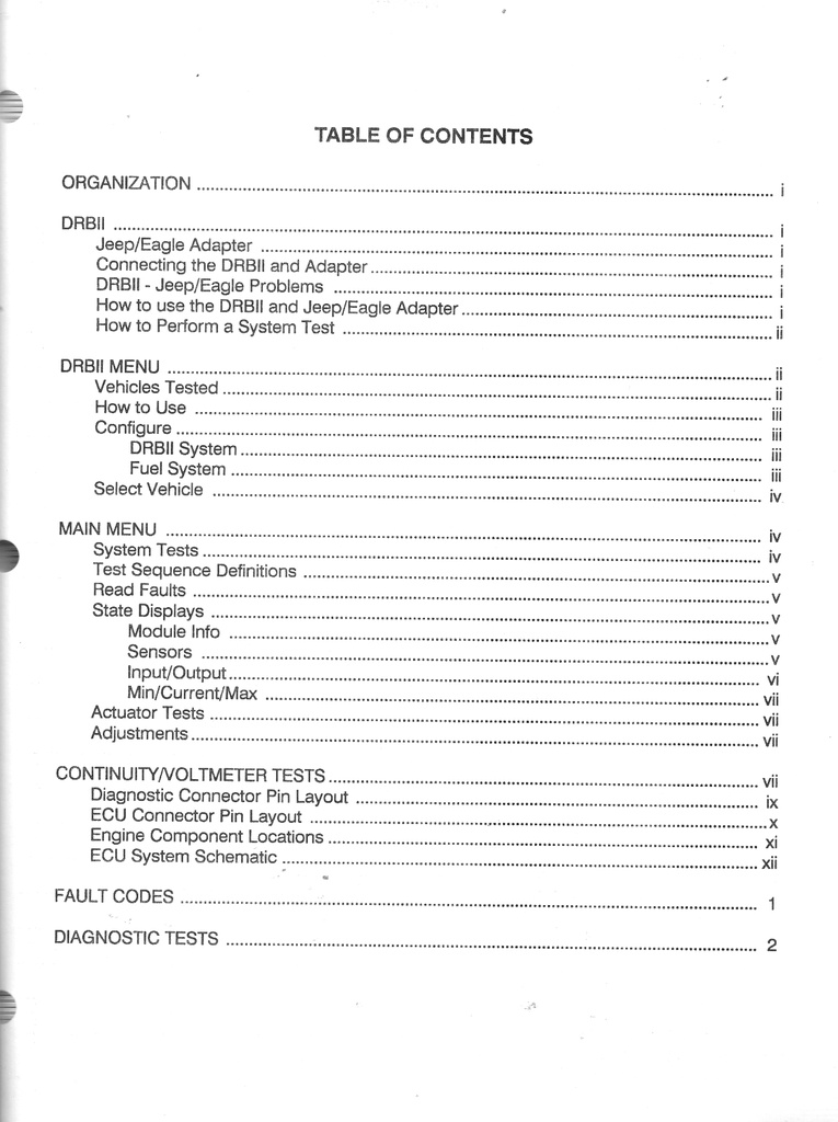 1989-1990 Jeep Cherokee XJ 2.5L Engine Powertrain Diagnostic Procedures