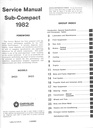 1982 Dodge/Plymouth Challenger/Sapporo Shop Maintenance Repair Service Manual