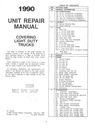 1990 Chevrolet Light Duty Truck Series 10-35 Unit Repair Shop Service Manual for C/K Pickup, Suburban, Blazer, G Van, M Van, P Van/Truck, S-10