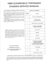 1989 Oldsmobile Toronado OEM Shop Service Repair Chassis Manual