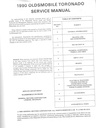 1990 Oldsmobile Toronado Trofeo OEM Shop Service Repair Chassis Manual