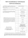 1991 Oldsmobile Toronado Trofeo OEM Shop Service Repair Chassis Manual